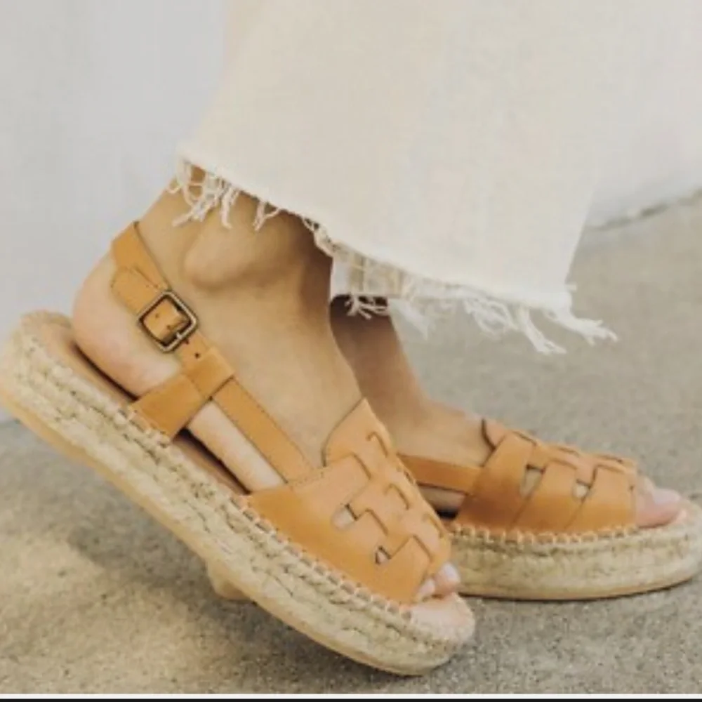 Soludos Sanibel Fisherman Leather Espadrille Sandals Sahara Pink Size 7.5 - Picture 9 of 16